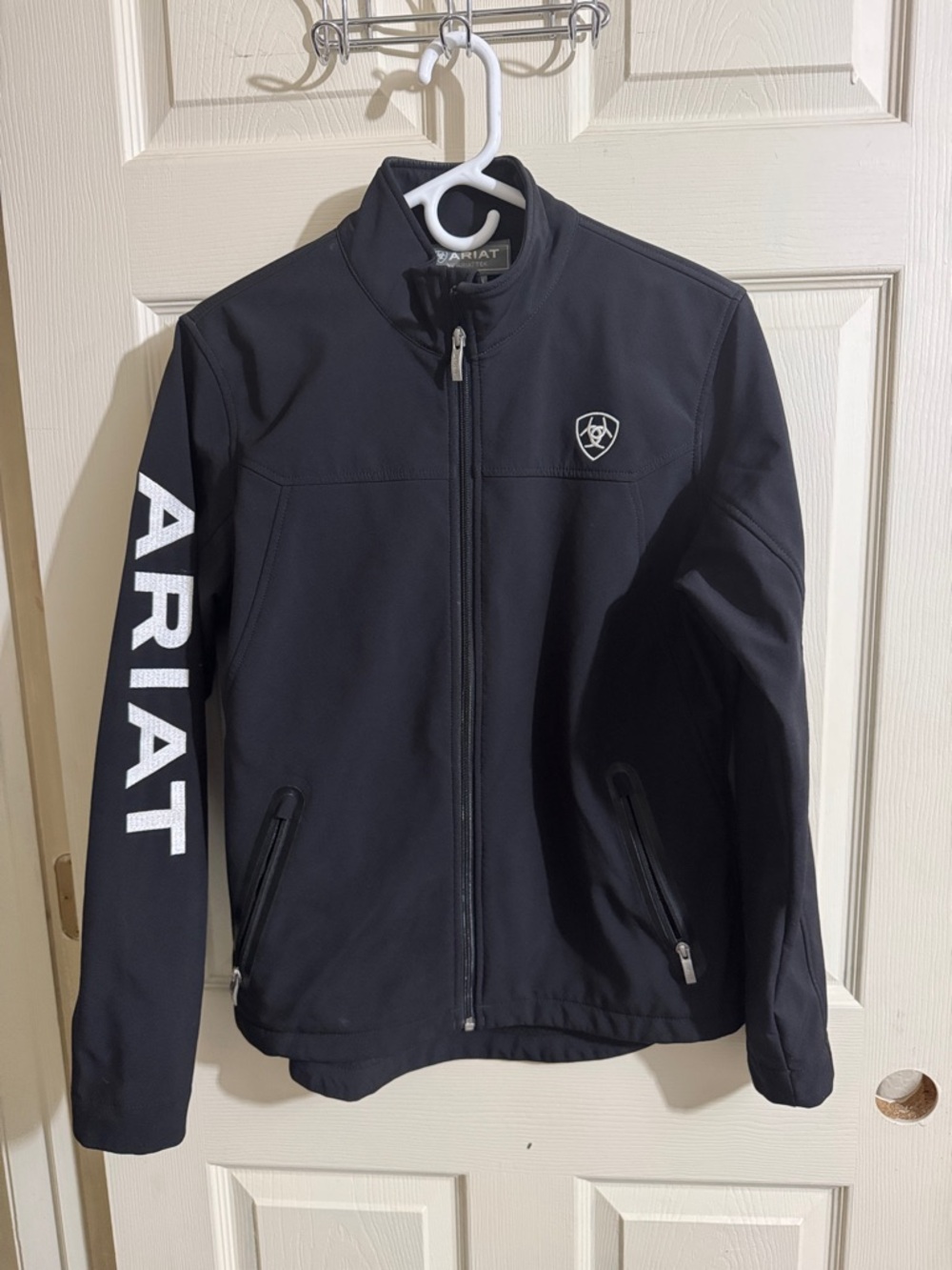 Ariat Woman’s Black Softshell Jacket with Sleeve Logo